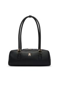 TOMMY HILFIGER - Tommy Hilfiger Torebka Th Grace Shoulder Bag AW0AW18748 Czarny. Kolor: czarny. Materiał: skórzane #1