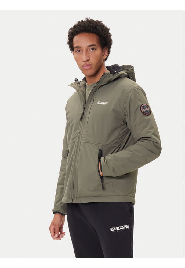 Napapijri Kurtka przejściowa A-Tundra Wint 1 NP0A8928 Khaki Regular Fit. Kolor: brązowy. Materiał: syntetyk