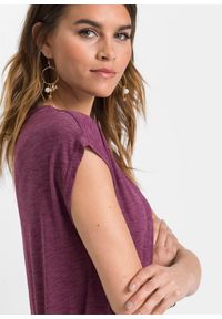 bonprix - Długi shirt z mieszanki wiskozy. Kolor: fioletowy. Materiał: wiskoza. Długość rękawa: krótki rękaw. Długość: długie #2