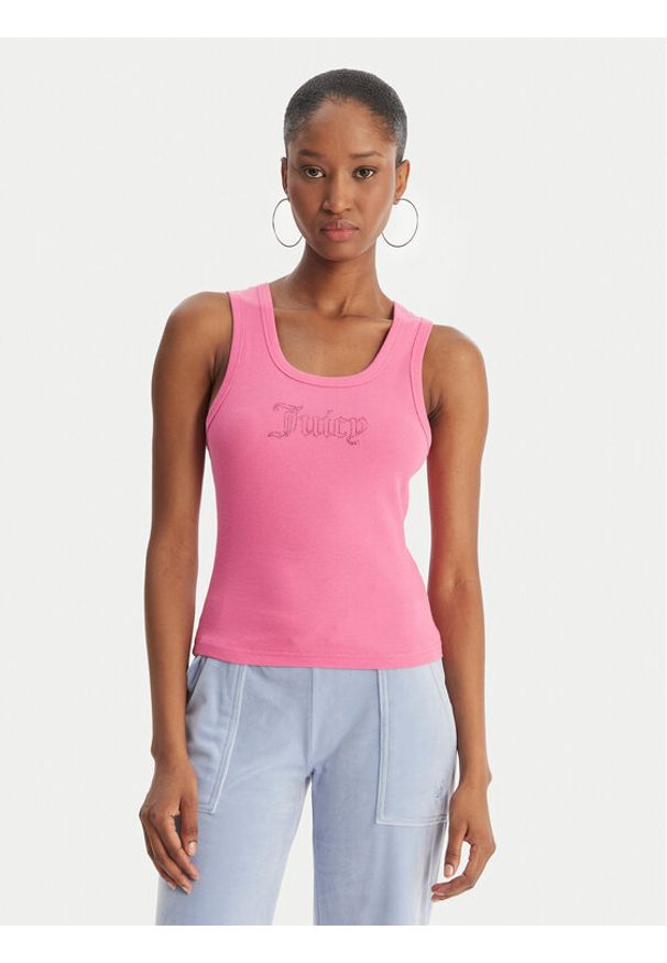 Juicy Couture Top Thin Strap JCWLV126308 Różowy Slim Fit. Kolor: różowy. Materiał: bawełna