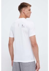 Lacoste t-shirt męski kolor biały gładki. Kolor: biały. Długość rękawa: krótki rękaw. Długość: krótkie. Wzór: gładki. Styl: klasyczny #4