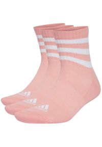 Adidas - Skarpety adidas 3-Stripes Cushioned Sportswear Mid-Cut Socks 3 P. Kolor: różowy, wielokolorowy, biały