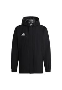 Adidas - Entrada 22 All-Weather Jacket. Kolor: czarny. Materiał: materiał