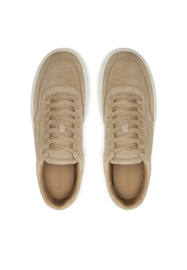 Calvin Klein Sneakersy Lace Up Suede HM0HM01792 Beżowy. Kolor: beżowy. Materiał: zamsz, skóra