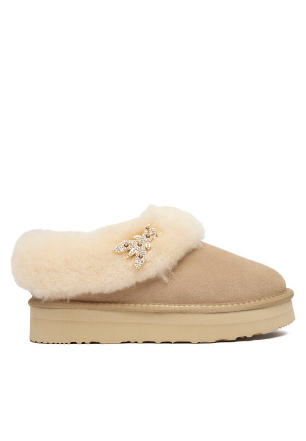 Patrizia Pepe Śniegowce PPJ988.22 Beżowy. Kolor: beżowy. Materiał: zamsz, skóra