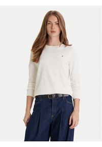 TOMMY HILFIGER - Tommy Hilfiger Sweter WW0WW44984 Biały Regular Fit. Kolor: biały. Materiał: bawełna