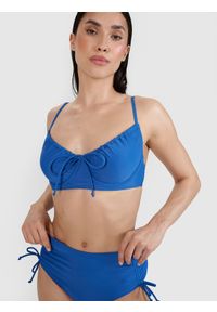 4f - 4F Góra od bikini damska - niebieska M. Kolor: niebieski. Materiał: materiał, syntetyk, elastan