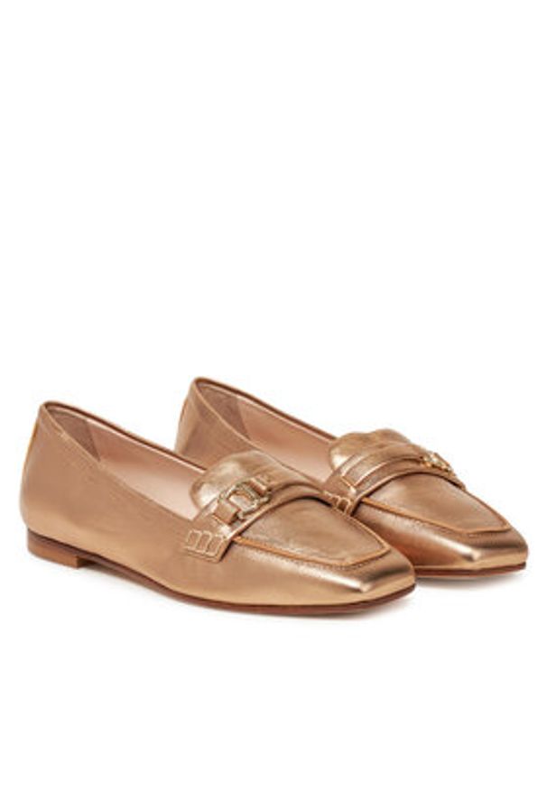 Pollini Loafersy PA10121C0MPE0900 Złoty. Kolor: złoty. Materiał: skóra