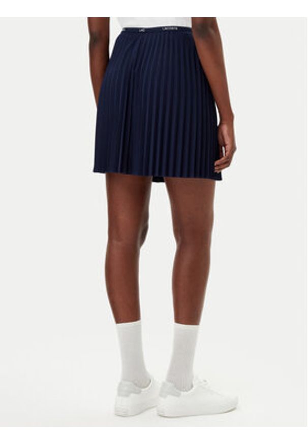 Lacoste Spódnica plisowana JF1403 Granatowy Regular Fit. Kolor: niebieski. Materiał: syntetyk