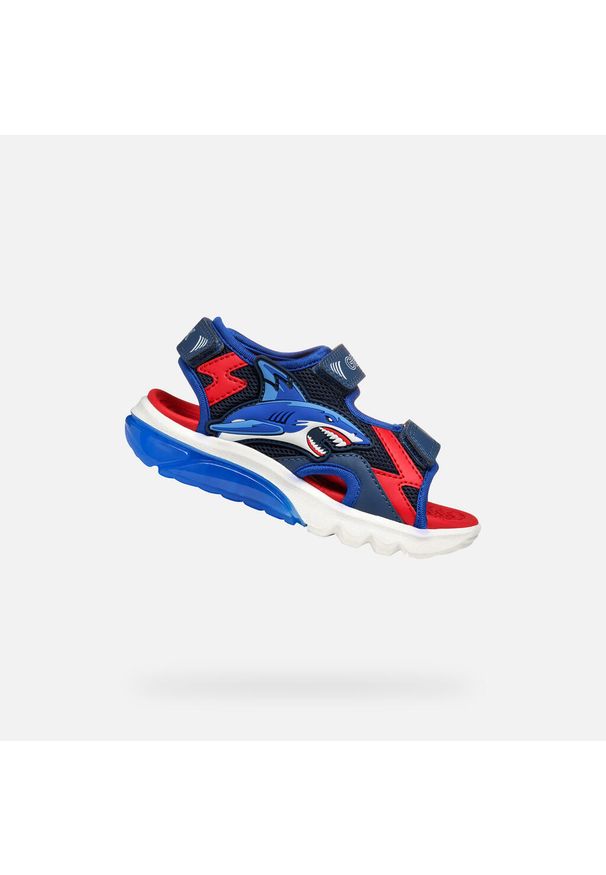 Sandały Geox Model J Sandal Ciberdron B Kolor Niebieski. Kolor: czerwony, niebieski, wielokolorowy. Materiał: syntetyk. Sezon: lato