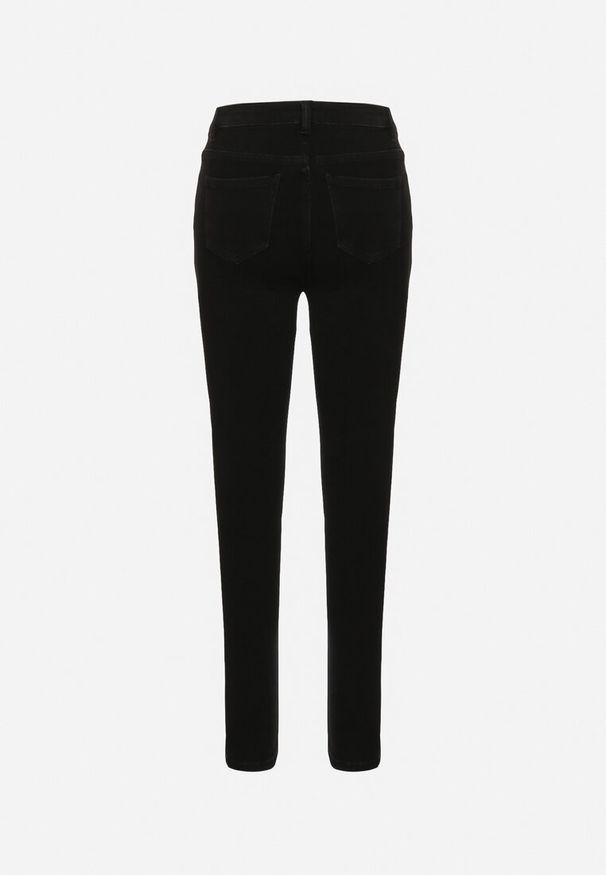 Born2be - Czarne Jeansy o Dopasowanym Kroju z Wysokim Stanem Palira. Okazja: na co dzień, na spotkanie biznesowe, do pracy. Stan: podwyższony. Kolor: czarny. Styl: biznesowy, casual, elegancki