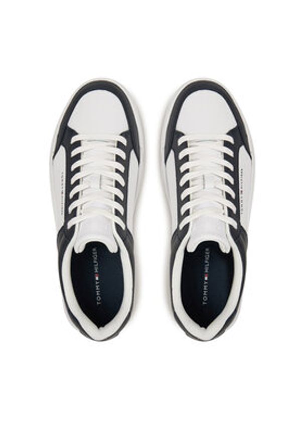 TOMMY HILFIGER - Tommy Hilfiger Sneakersy Th Court Mix Lth FM0FM05489 Kolorowy. Materiał: skóra. Wzór: kolorowy