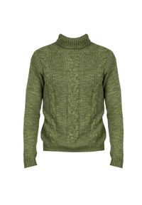 Xagon Sweter | A23081S1010B | Mężczyzna | Zielony. Okazja: na co dzień. Typ kołnierza: golf. Kolor: zielony. Materiał: wełna, wiskoza, akryl. Wzór: ze splotem. Styl: casual #3