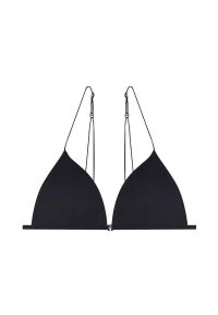 Intica - Biustonosz z ramiączkami spaghetti elastyczny minimalistyczny Helja. Kolor: czarny. Materiał: materiał #1