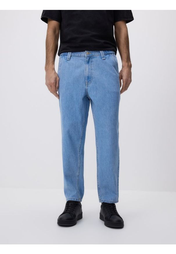 Reserved - Jeansy carrot fit - niebieski. Kolor: niebieski