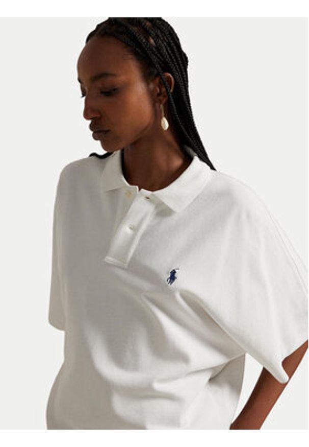 Polo Ralph Lauren Polo 211A96270001 Biały Relaxed Fit. Typ kołnierza: polo. Kolor: biały. Materiał: bawełna
