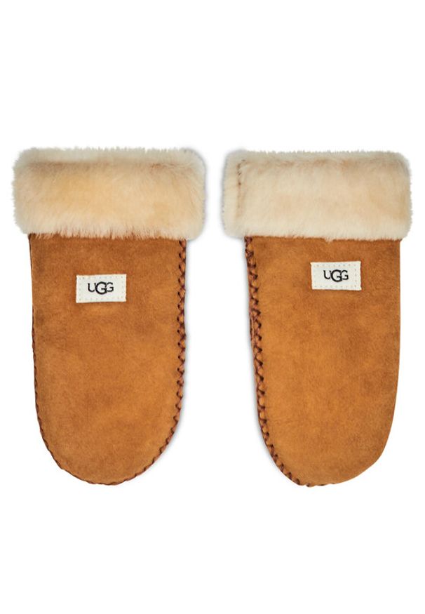 Ugg Rękawiczki dziecięce K Sheepskin Mitten W Stitch 20095 Brązowy. Kolor: brązowy. Materiał: skóra, zamsz