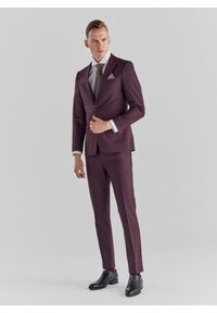 Pako Lorente - PAKO LORENTE – Bordowe spodnie garniturowe P22SF-6G-016-D-S. Kolor: czerwony. Materiał: poliester, wiskoza, elastan. Wzór: gładki. Styl: elegancki #6