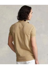 Ralph Lauren - RALPH LAUREN - Beżowa koszula polo z haftowanym logo. Typ kołnierza: polo. Kolor: beżowy. Materiał: bawełna. Wzór: haft #3