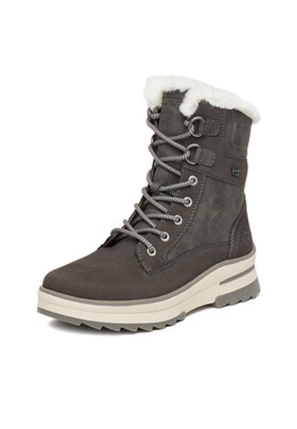 Remonte Trzewiki CEO-D2B73-45 Szary. Kolor: szary. Materiał: nubuk, skóra