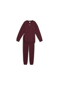 Puma - Młodzieżówy dres oversize Loungewear PUMA. Okazja: na co dzień, na uczelnię. Kolor: czerwony. Materiał: dresówka. Styl: casual, sportowy #1