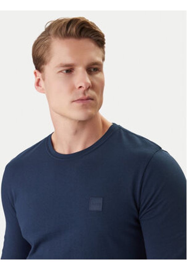 BOSS Longsleeve Tacks 50512111 Granatowy Regular Fit. Kolor: niebieski. Materiał: bawełna. Długość rękawa: długi rękaw