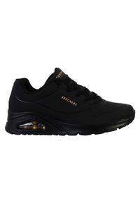 skechers - Buty damskie SKECHERS Uno Stand On Air. Okazja: na co dzień. Kolor: czarny. Materiał: skóra