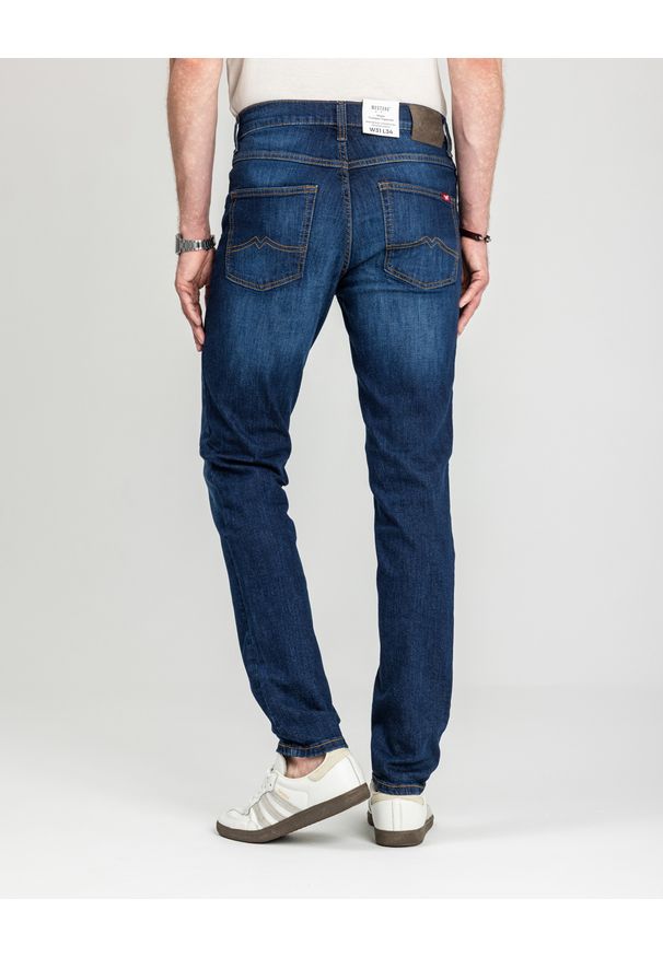 Męskie Spodnie Jeansowe Mustang Style Tramper Tapered Denim Blue 1018016 5000 882