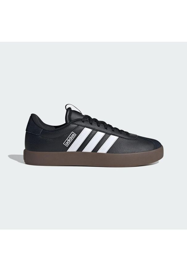 Adidas - Buty VL Court 3.0. Kolor: wielokolorowy, biały, czarny, brązowy. Materiał: zamsz