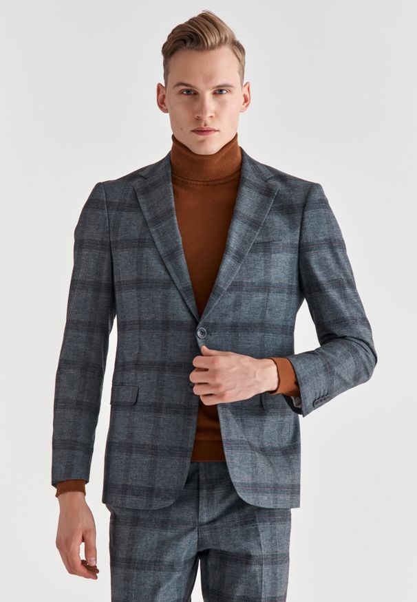 Pako Lorente - PAKO LORENTE – Spodnie męskie garniturowe P21WF-6G-071-S. Materiał: wełna, poliester, elastan. Długość: długie. Styl: elegancki