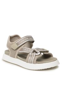 Sandały Calvin Klein Jeans Velcro Sandal V3B2-80619-0034 M Beige 500. Kolor: beżowy. Materiał: materiał #1