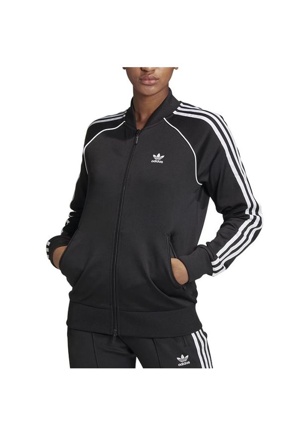 Adidas - Bluza adidas Originals Adicolor Classics Primeblue SST GD2374 - czarna. Kolor: czarny. Materiał: elastan, bawełna, poliester, materiał. Styl: sportowy, klasyczny