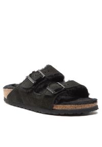 Birkenstock Klapki Arizona Shearling 0752663 Czarny. Kolor: czarny. Materiał: welur, skóra