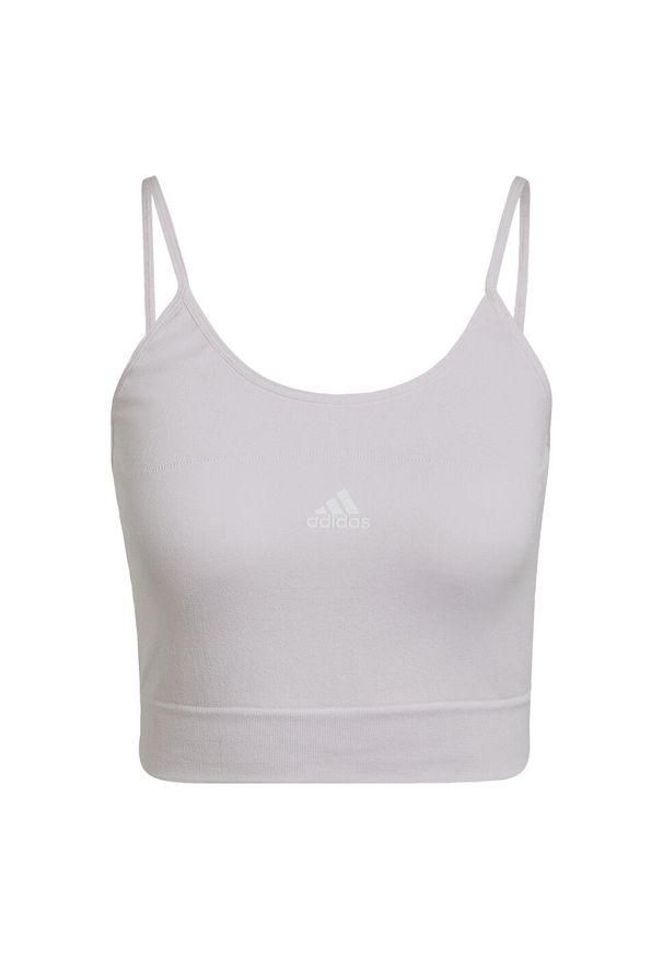 Biustonosz sportowy damski Adidas Sml Spagcrop. Kolor: biały, wielokolorowy, różowy