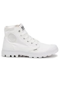 Buty do chodzenia męskie Palladium Pampa HI. Wysokość cholewki: za kostkę. Zapięcie: sznurówki. Kolor: biały. Materiał: materiał, syntetyk. Szerokość cholewki: normalna. Sport: turystyka piesza