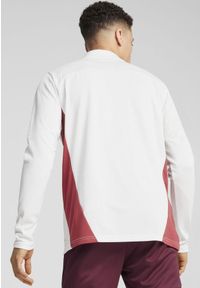 Puma - Męska bluza treningowa z zamkiem 1/4 RB Leipzig PUMA White Club Red. Kolor: biały, czerwony, wielokolorowy