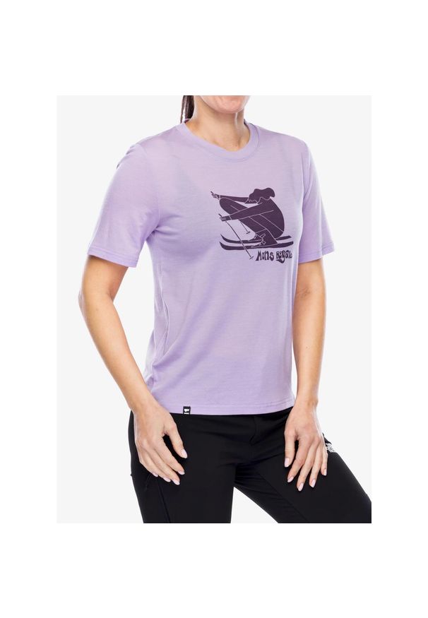 MONS ROYALE - Koszulka merino damska Mons Royale Icon Relaxed Tee. Kolor: fioletowy