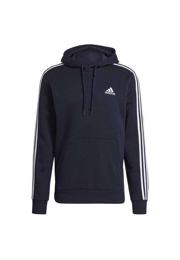 Adidas - Bluza z kapturem adidas Essentials Fleece 3-Stripes, Mężczyźni. Typ kołnierza: kaptur. Kolor: biały, wielokolorowy, niebieski. Materiał: bawełna, materiał