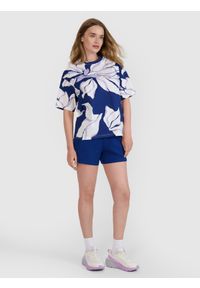 4f - 4F T-shirt oversize z nadrukiem damski - żółta XS. Okazja: na co dzień. Kolor: żółty. Materiał: dzianina, bawełna, jersey, materiał, tkanina. Długość rękawa: krótki rękaw. Długość: krótkie. Wzór: nadruk. Styl: klasyczny, sportowy, casual