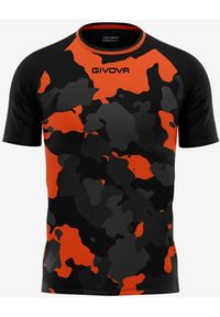 T-shirt Givova Męski Czarny-Pomarańczowy Army z Bawełny. Kolor: brązowy, zielony, wielokolorowy. Materiał: poliester. Wzór: haft. Sport: fitness, piłka nożna