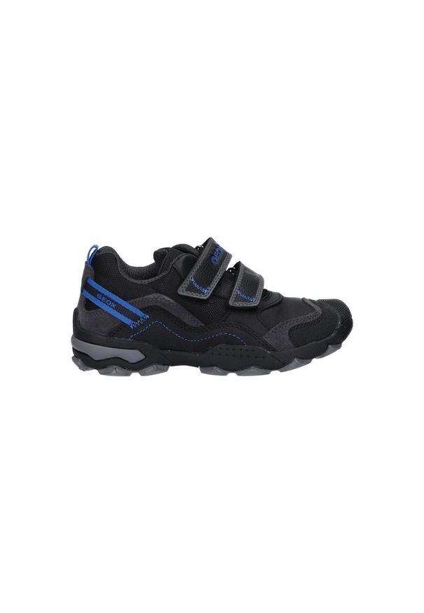 Geox - Buty GEOX J BULLER BOY A Czarny. Kolor: czarny. Materiał: tkanina, skóra. Sport: turystyka piesza