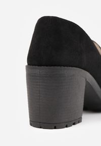 Renee - Czarne Półbuty Mokasyny z Imitacji Zamszu na Słupku z Niską Platformą Lndine. Okazja: na co dzień. Kolor: czarny. Materiał: zamsz. Obcas: na platformie. Styl: elegancki, casual #2