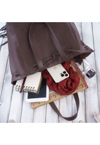 Shopperka skórzana PAOLO PERUZZI IN-64-BR brązowa. Kolor: brązowy. Sezon: lato. Materiał: skórzane. Rodzaj torebki: na ramię #1