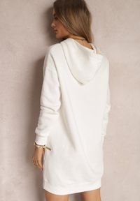 Renee - Biała Bluza Długa z Kapturem Posetrius. Okazja: na spacer, na spotkanie biznesowe, do pracy, na co dzień. Typ kołnierza: kaptur. Kolor: biały. Materiał: polar, jeans. Długość rękawa: długi rękaw. Długość: długie. Styl: elegancki, sportowy, biznesowy, casual