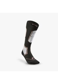 WEDZE - Skarpety narciarskie dla dorosłych Wedze 500 Merino Wool z wełną merynosa. Kolor: czarny, różowy, szary, wielokolorowy. Materiał: wełna, poliester, poliamid, elastan. Sport: narciarstwo #1