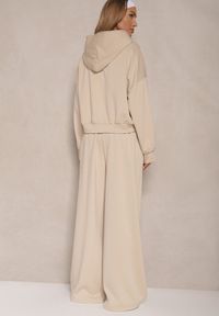 Renee - Beżowy Komplet Dresowy z Wiskozą Bluza i Spodnie o Szerokim Kroju Lisanora. Kolor: beżowy. Materiał: dresówka, wiskoza. Sport: turystyka piesza #5