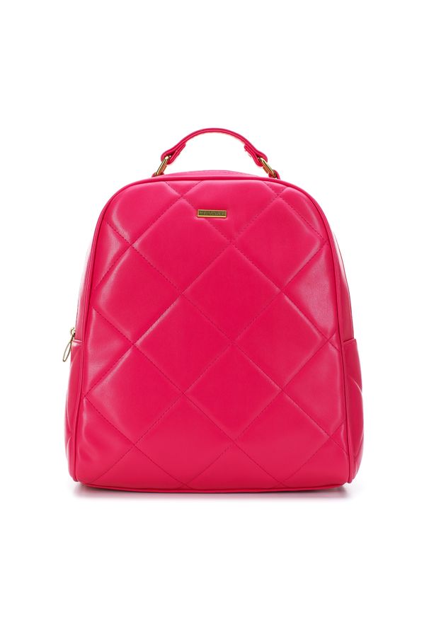 Wittchen - Damski plecak z geometrycznie pikowanym przodem różowy. Kolor: różowy. Materiał: skóra ekologiczna. Wzór: geometria