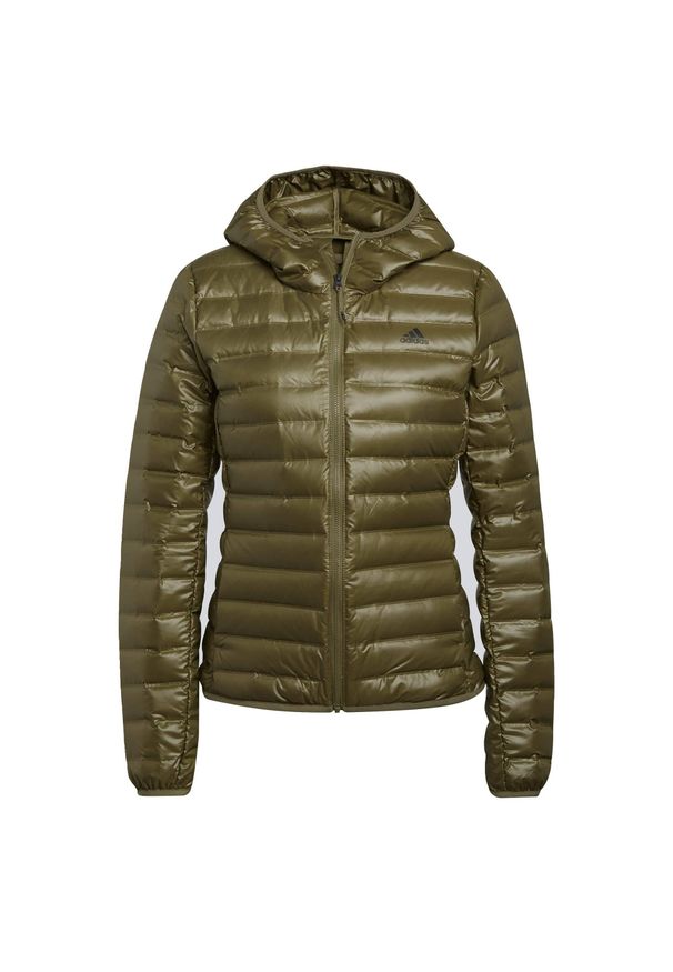 Adidas - Damska kurtka puchowa adidas Varilite. Kolor: zielony. Materiał: puch. Sport: turystyka piesza