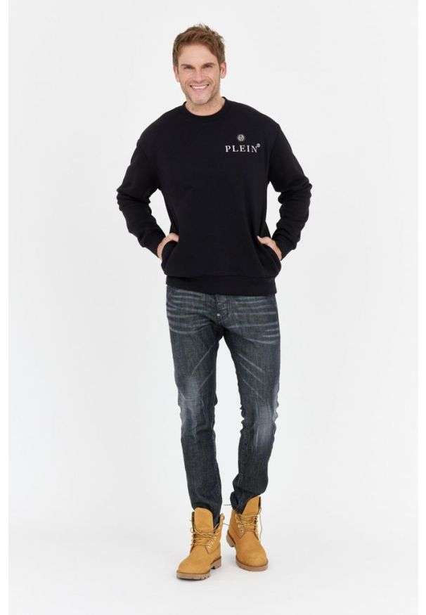 Philipp Plein - PHILIPP PLEIN Czarna bluza męska hexagon, Rozmiar XXL. Kolor: czarny
