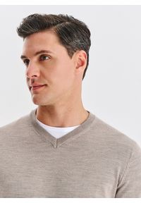 Pako Lorente - PAKO LORENTE - Wełniany sweter w kolorze beżowym. Okazja: na co dzień. Kolor: niebieski, beżowy. Materiał: wełna. Sezon: jesień. Styl: casual #8